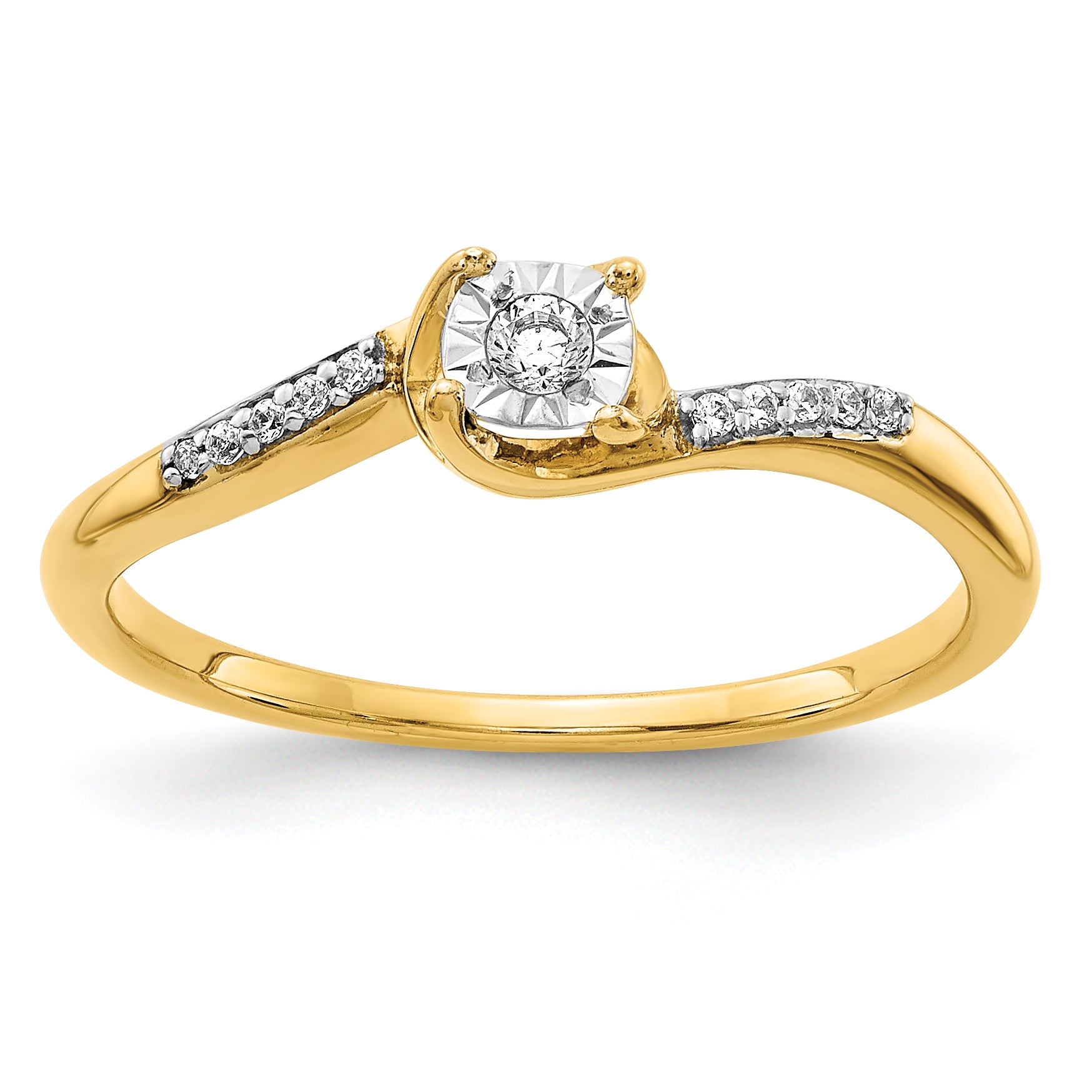 14k Diamond Bypass Ring Main image