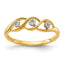 14k Gold Polished Diamond Wave Ring