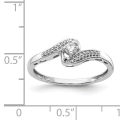 14k White Gold Diamond Bypass Ring