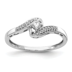 14k White Gold Diamond Bypass Ring