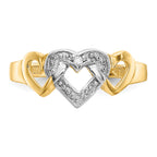 14k Rhodium Diamond Heart Toe Ring