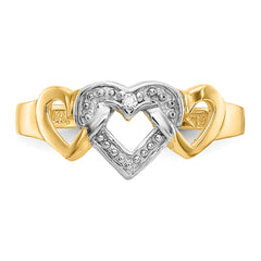 14k Rhodium Diamond Heart Toe Ring