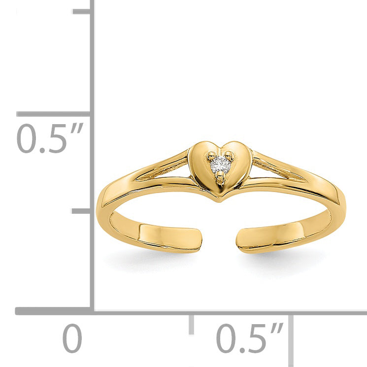 14k .01ct Diamond Heart Toe Ring