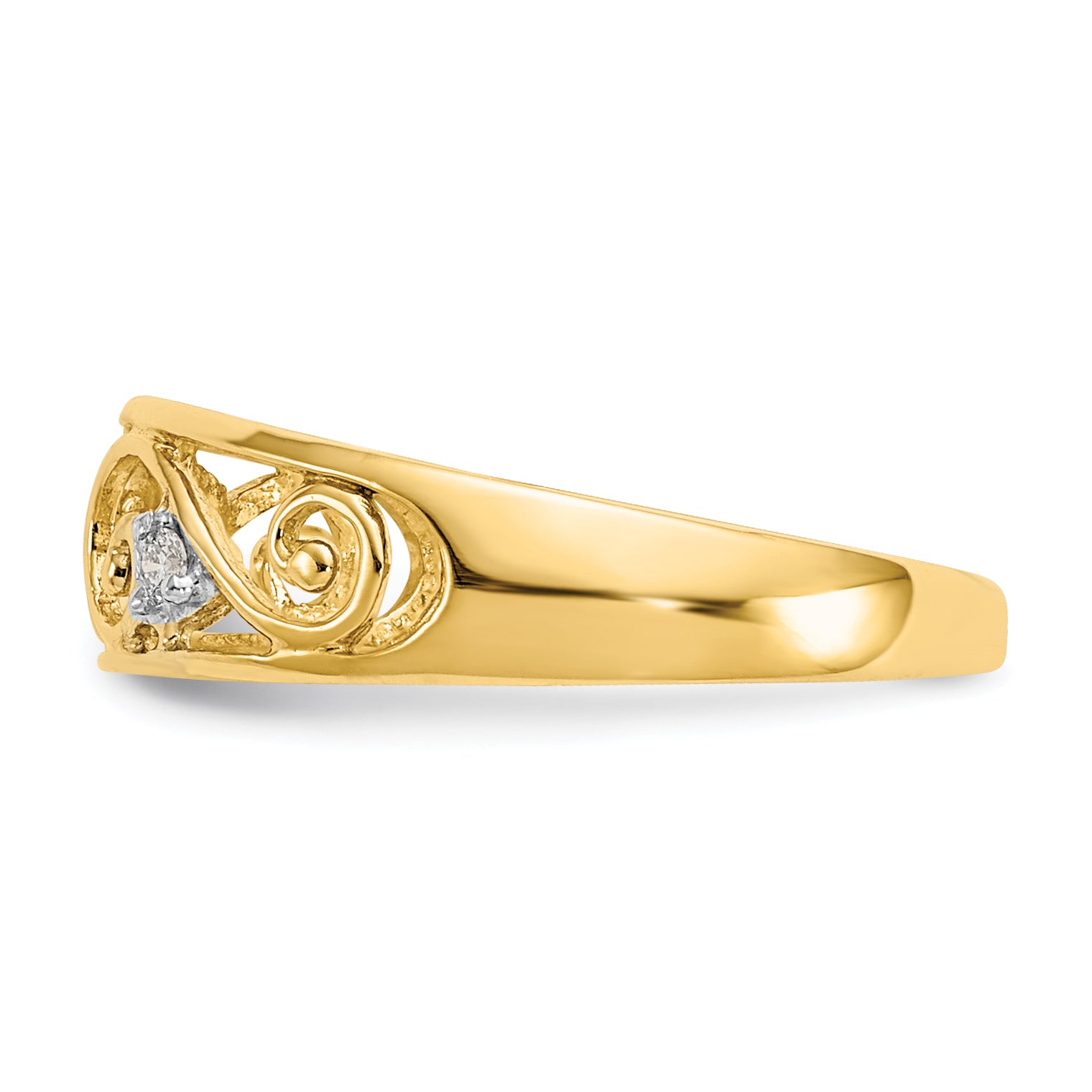 10k .02ct Diamond Scroll Toe Ring