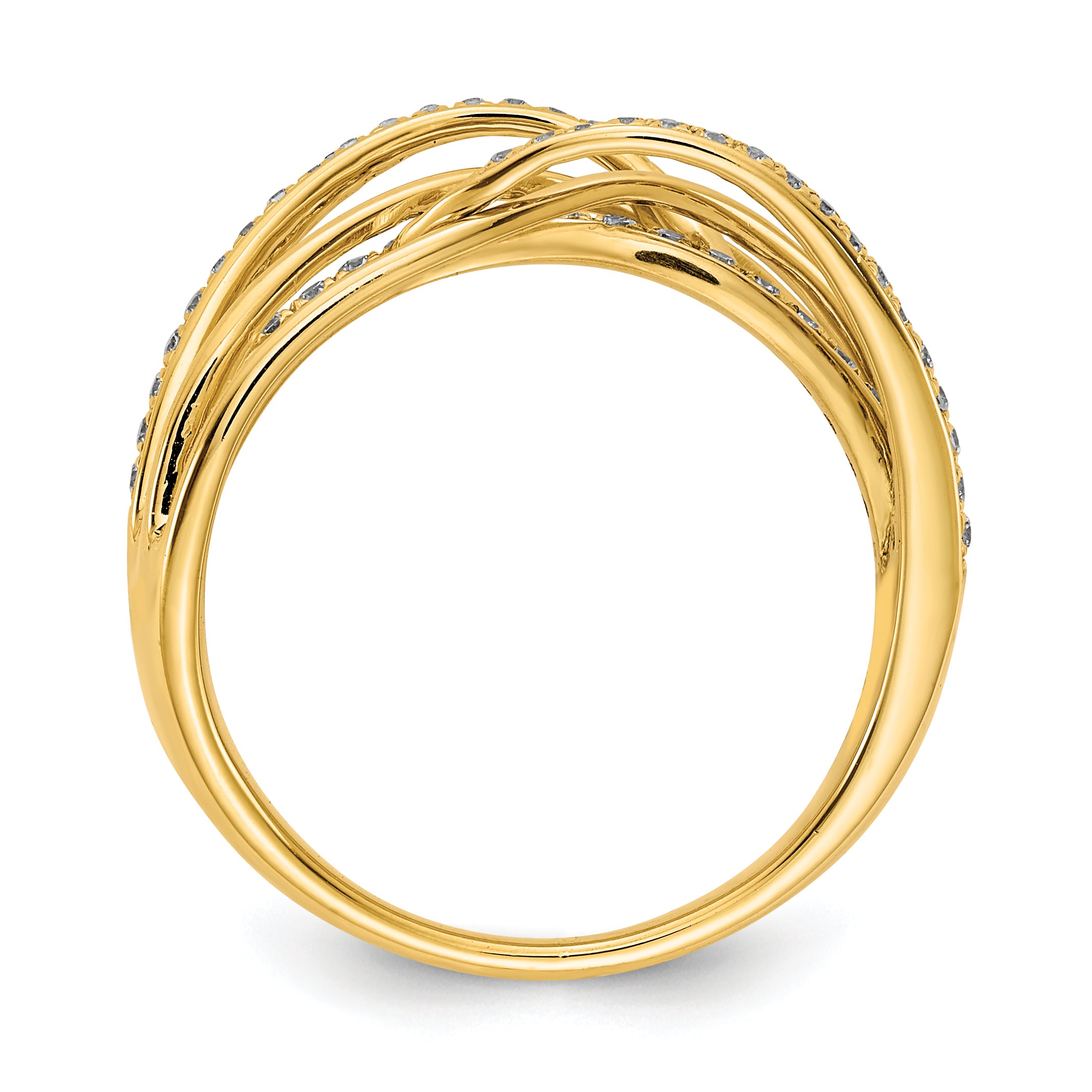 14k Diamond Swirl Ring Secondary image