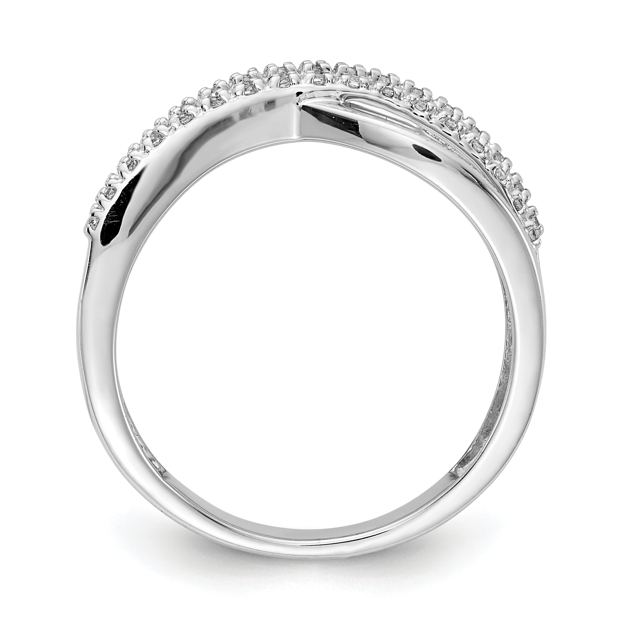 14k White Gold Polished Diamond Ring Secondary image