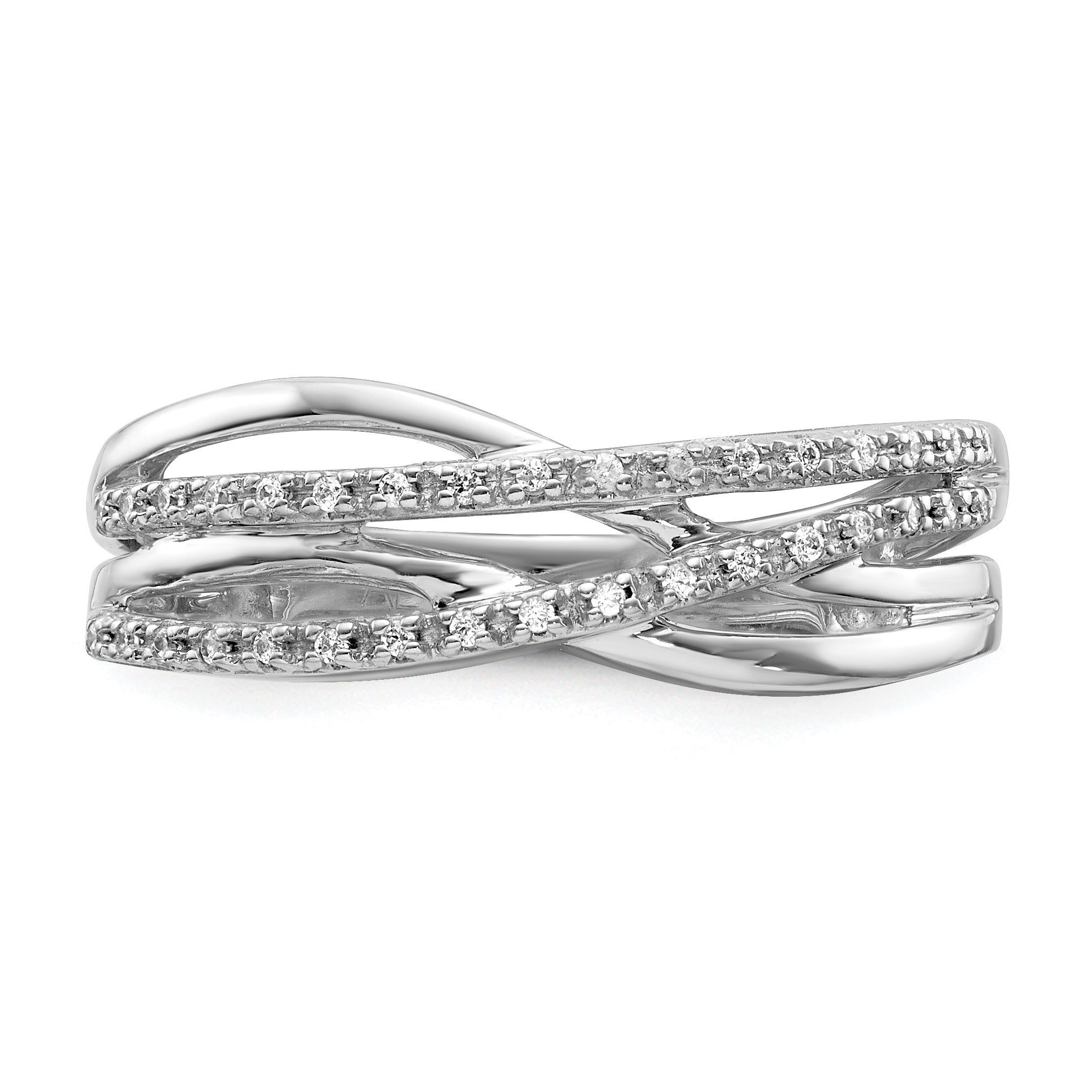 14k White Gold Polished Diamond Ring