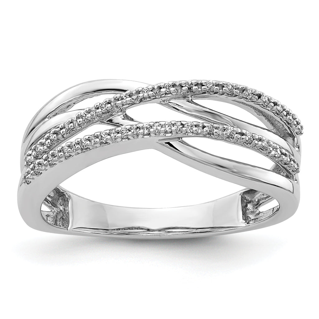 14k White Gold Polished Diamond Ring