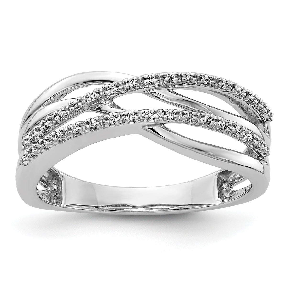 14k White Gold Polished Diamond Ring