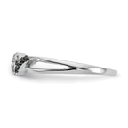 14k White Gold With Blue and White Diamond Twist Ring
