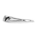 14k White Gold With Black and White Diamond Twist Ring