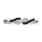 14k White Gold With Black and White Diamond Twist Ring