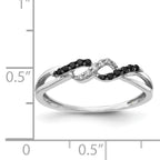 14k White Gold With Black and White Diamond Twist Ring
