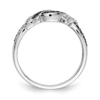 14k White Gold WithBlack Rhodium White and Blue Diamond Ring