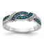 14k White Gold WithBlack Rhodium White and Blue Diamond Ring