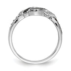 14k White Gold WithBlack Rhodium White and Black Diamond Ring