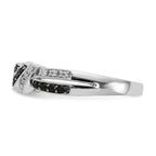 14k White Gold WithBlack Rhodium White and Black Diamond Ring