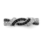 14k White Gold WithBlack Rhodium White and Black Diamond Ring