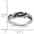 14k White Gold WithBlack Rhodium White and Black Diamond Ring