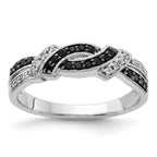 14k White Gold WithBlack Rhodium White and Black Diamond Ring