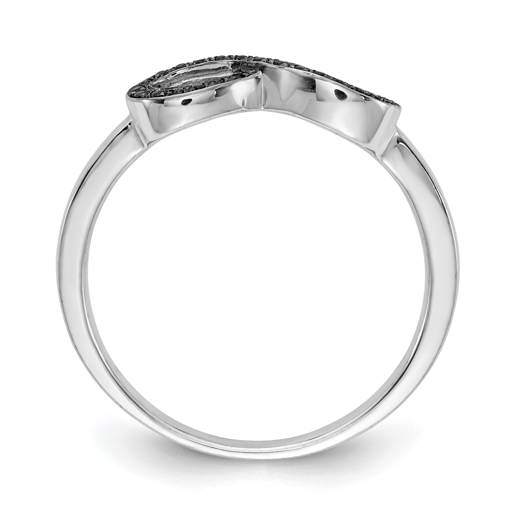 14k White Gold Black Diamond Infinity Ring Secondary image