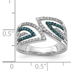 14k White Gold Blue/White Fancy Diamond Ring