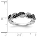 14k White Gold Black/White Diamond Twist Ring