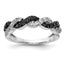 14k White Gold Black/White Diamond Twist Ring