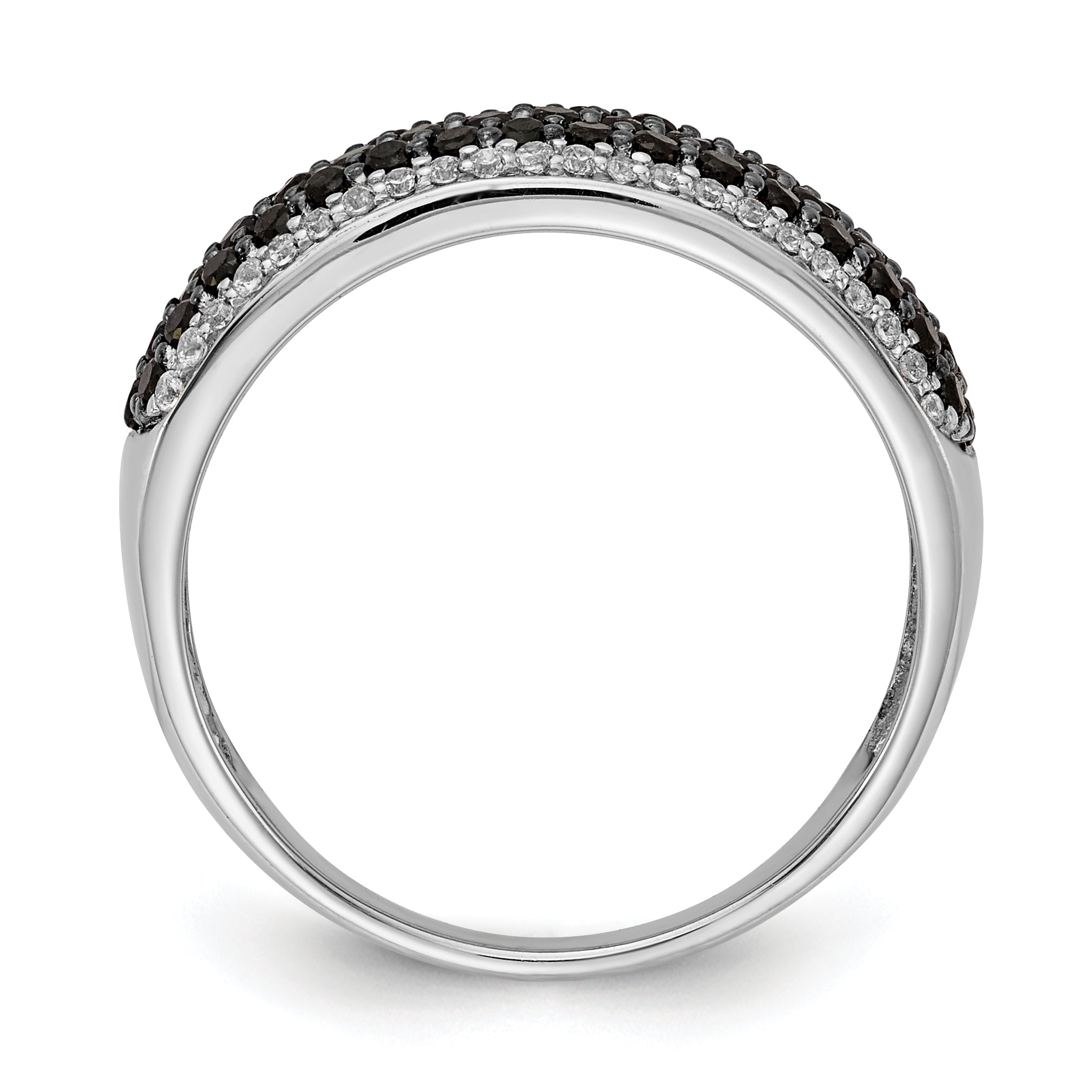 14k White Gold White and Black Diamond Band Ring Secondary image