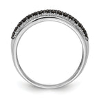14k White Gold White and Black Diamond Band Ring