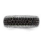 14k White Gold White and Black Diamond Band Ring