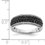 14k White Gold White and Black Diamond Band Ring