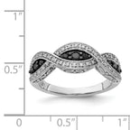 14k White Gold White and Black Diamond Twist Ring