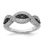 14k White Gold White and Black Diamond Twist Ring