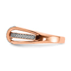 14k Rose Gold White and Champagne Diamond Ring