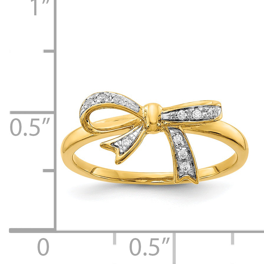 14k WithRhodium Diamond Bow Ring