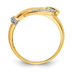 14k Rhodium Diamond Buckle Ring