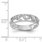 14k White Gold Flower Vine Design Diamond Ring