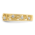 14k Flower Vine Design Diamond Ring