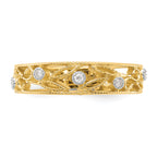 14k Flower Vine Design Diamond Ring