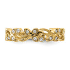 14k Diamond Floral Band