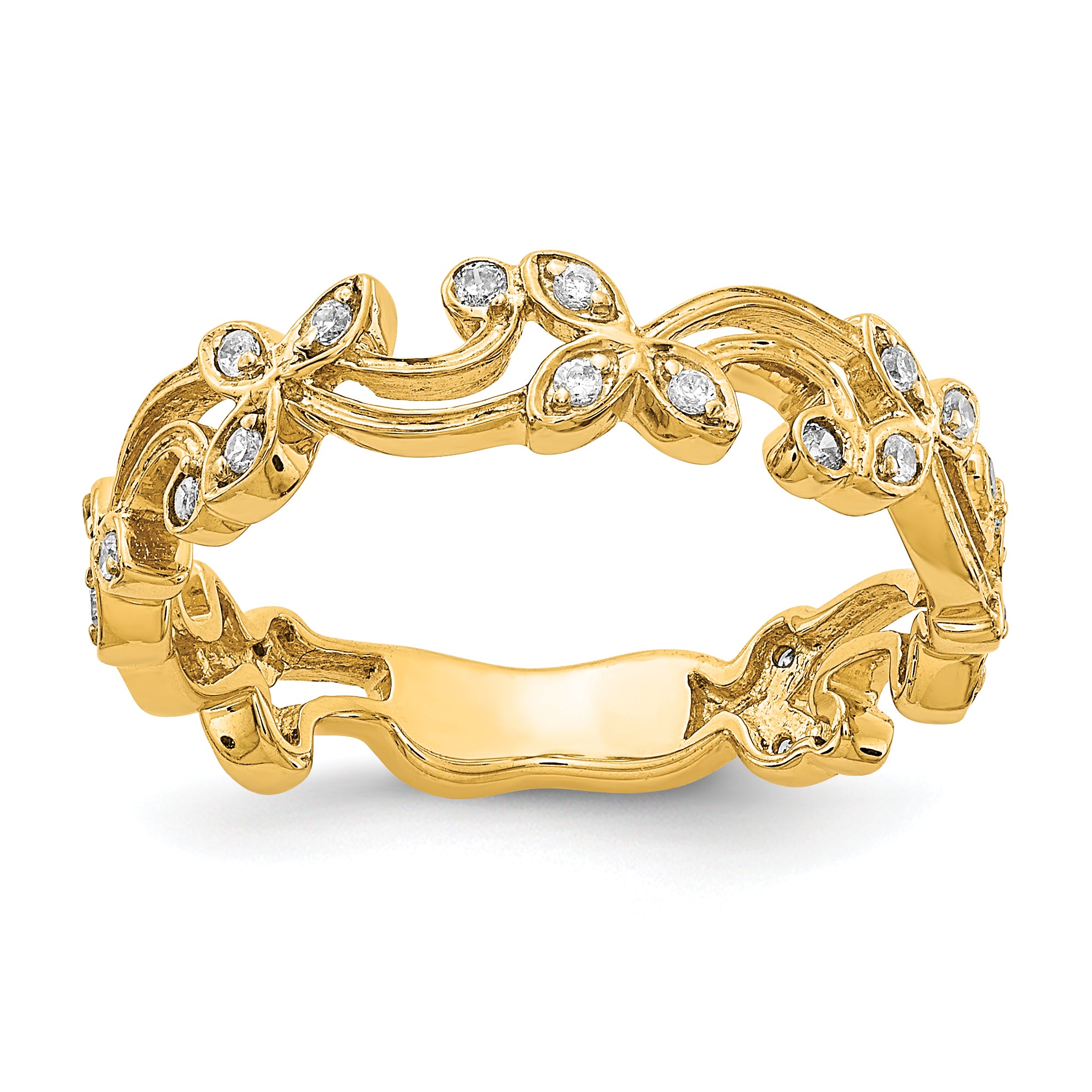 14k Diamond Floral Band Main image