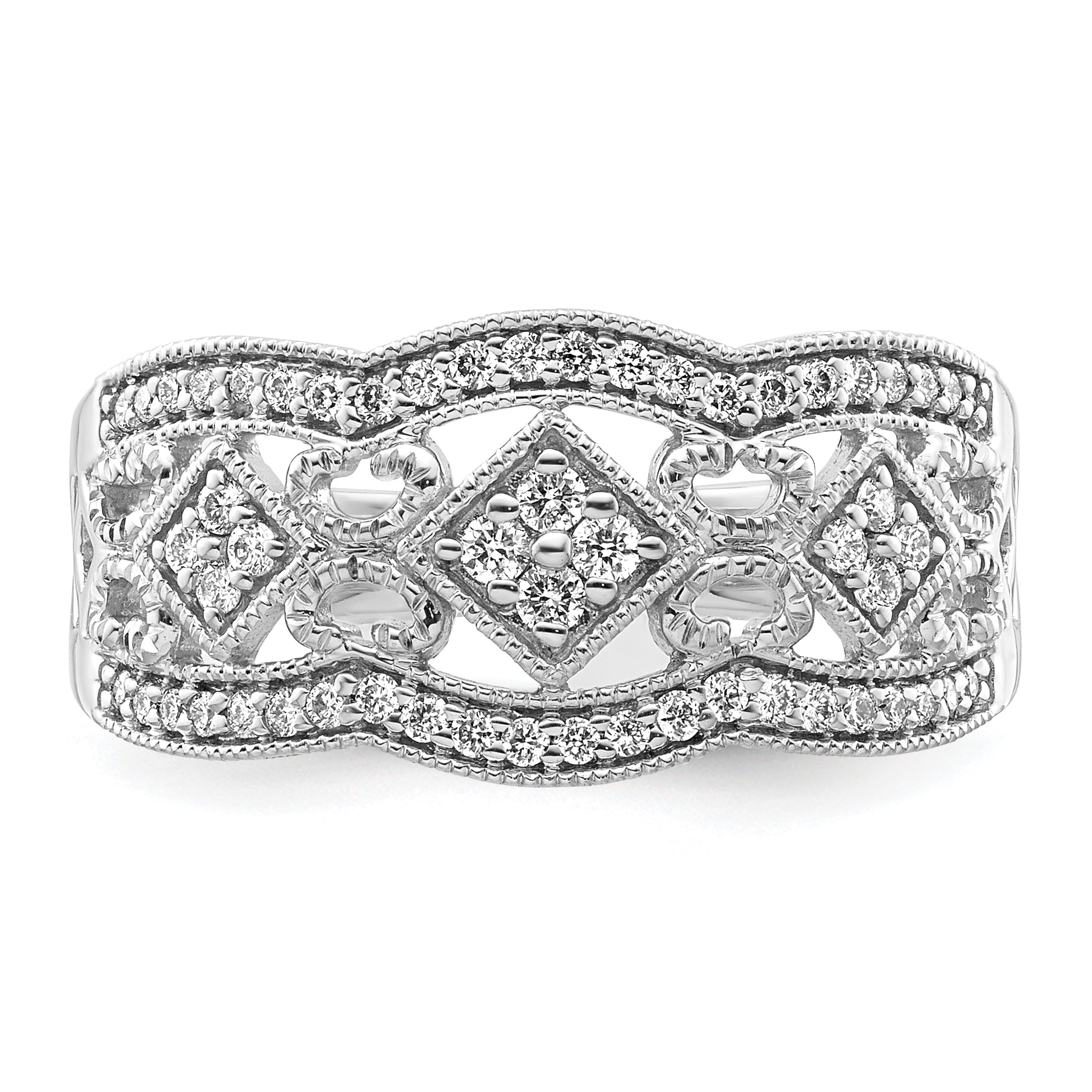 14k White Gold Diamond Vintage Ring