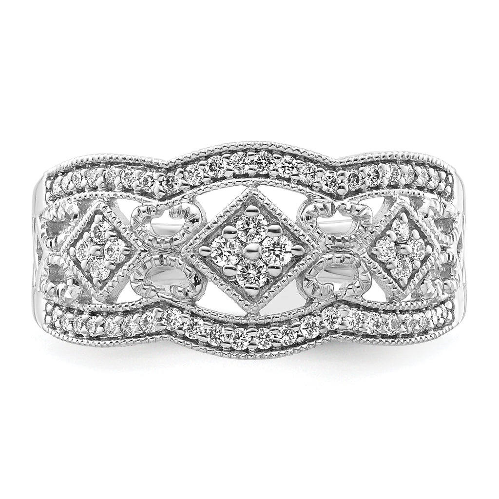 14k White Gold Diamond Vintage Ring