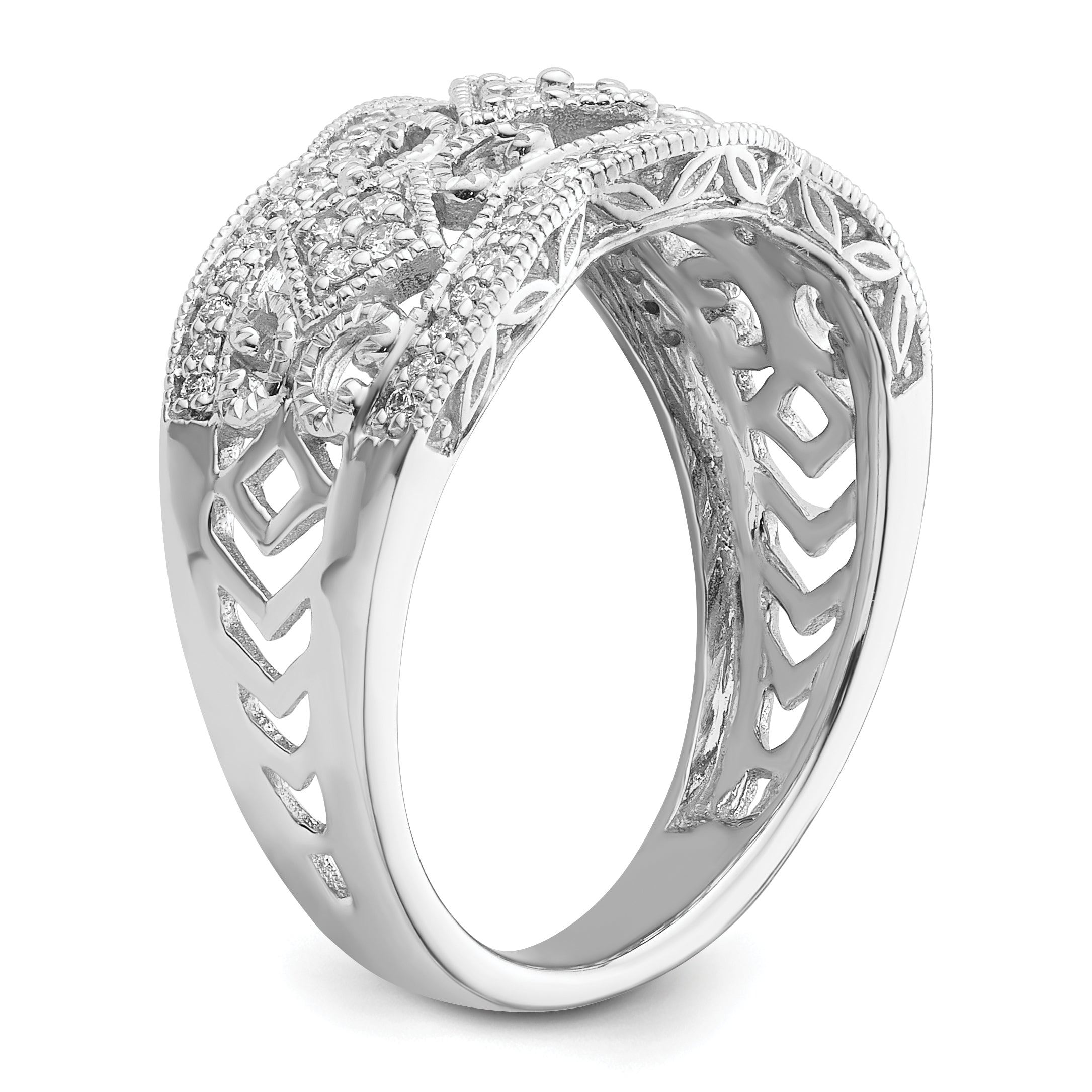 14k White Gold Diamond Vintage Ring