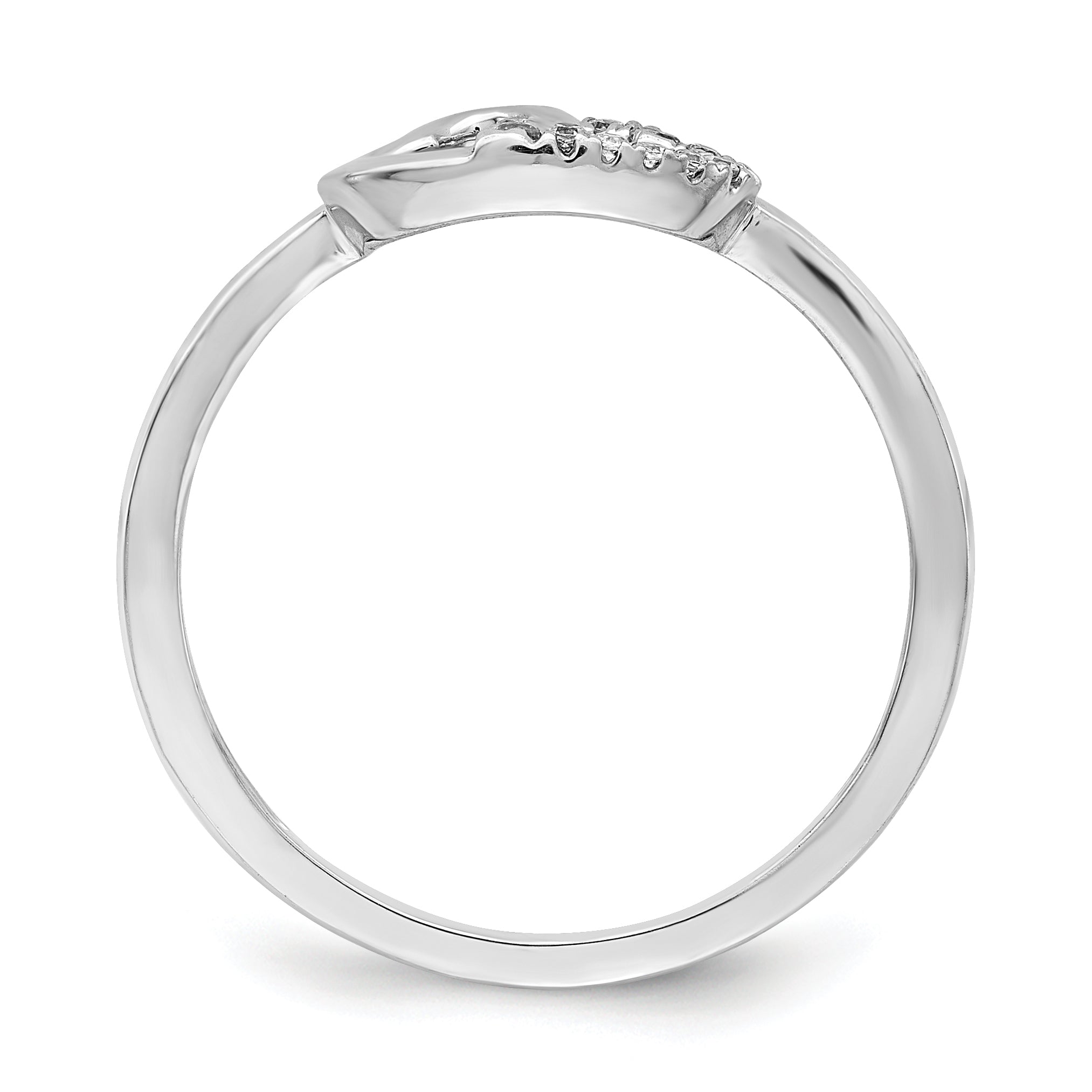 14k White Gold Diamond Double Heart Ring Secondary image