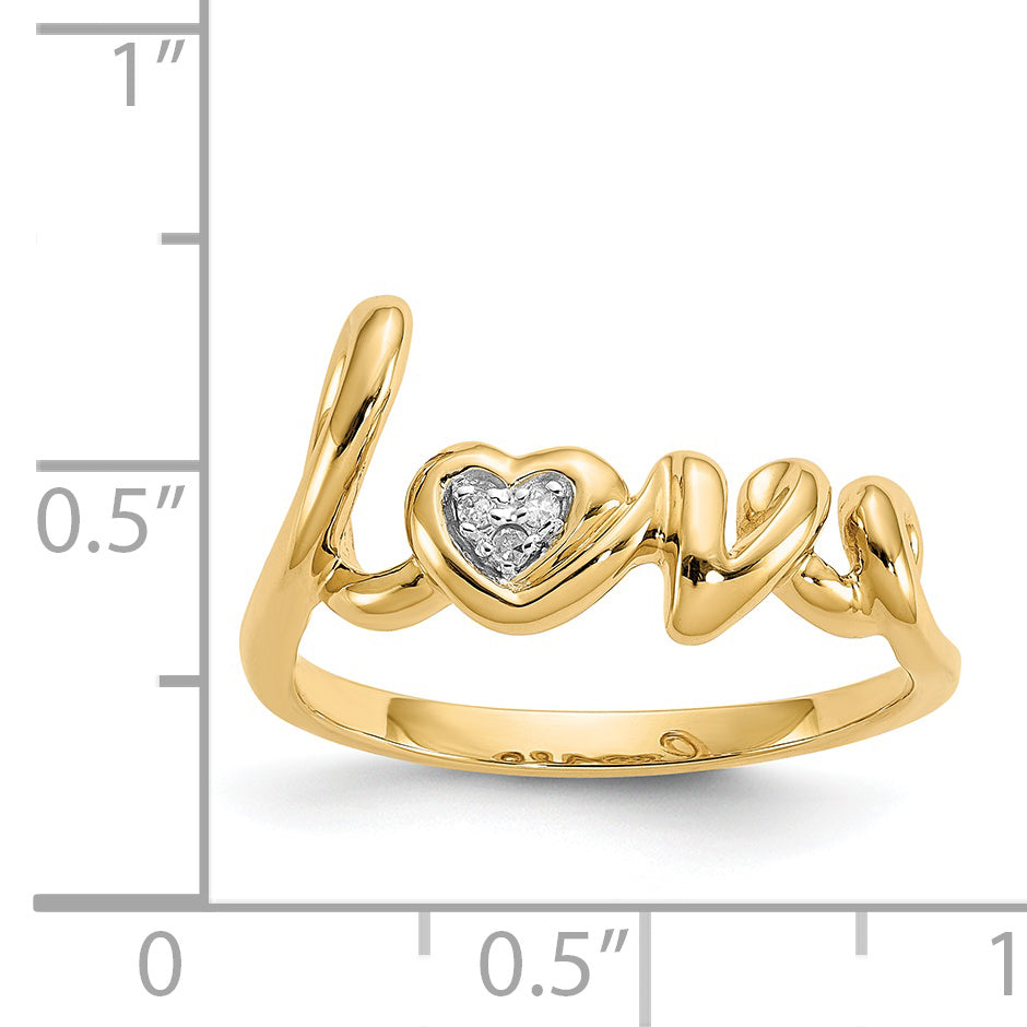 14k Diamond LOVE Ring Secondary image