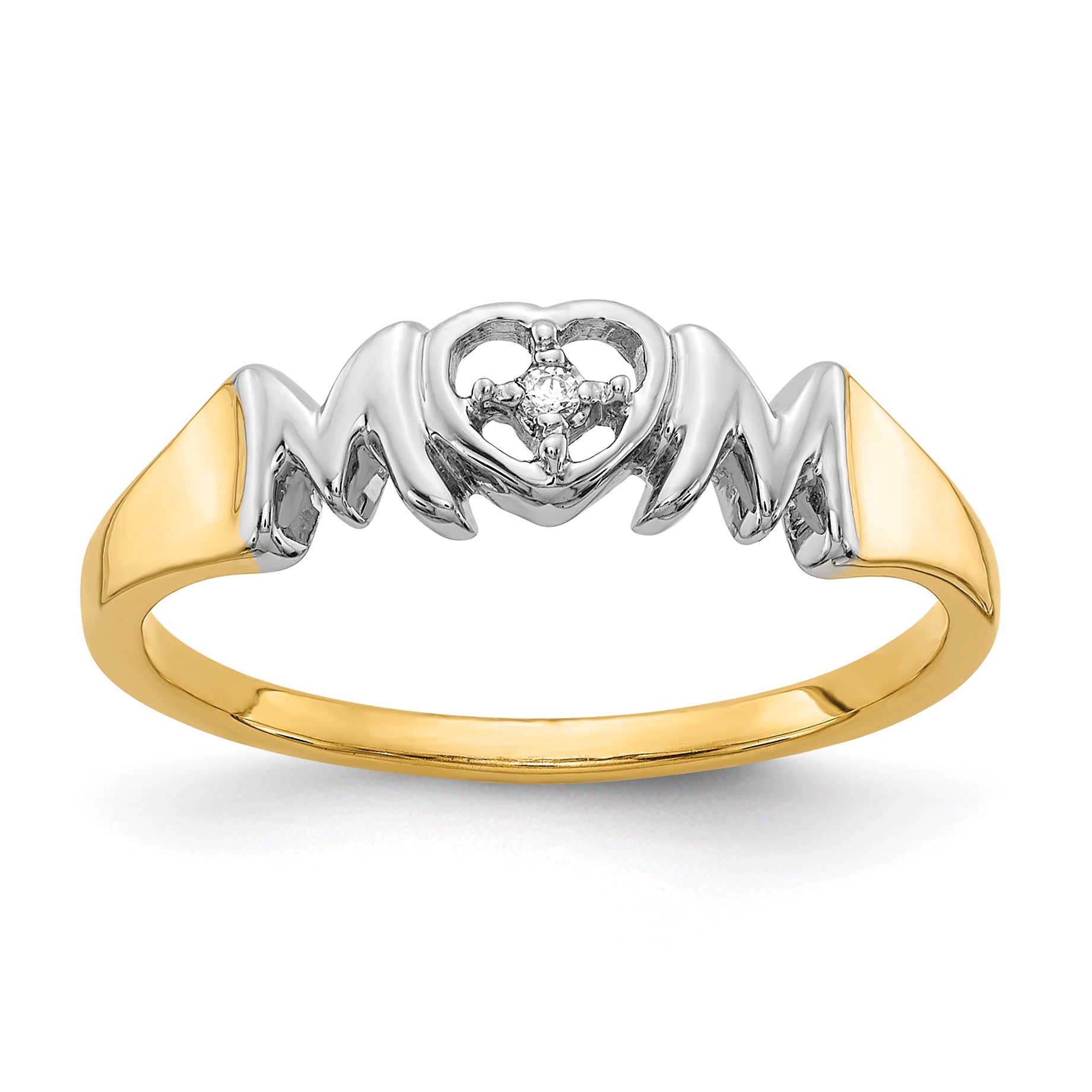 14k WithRhodium Diamond MOM Ring Main image