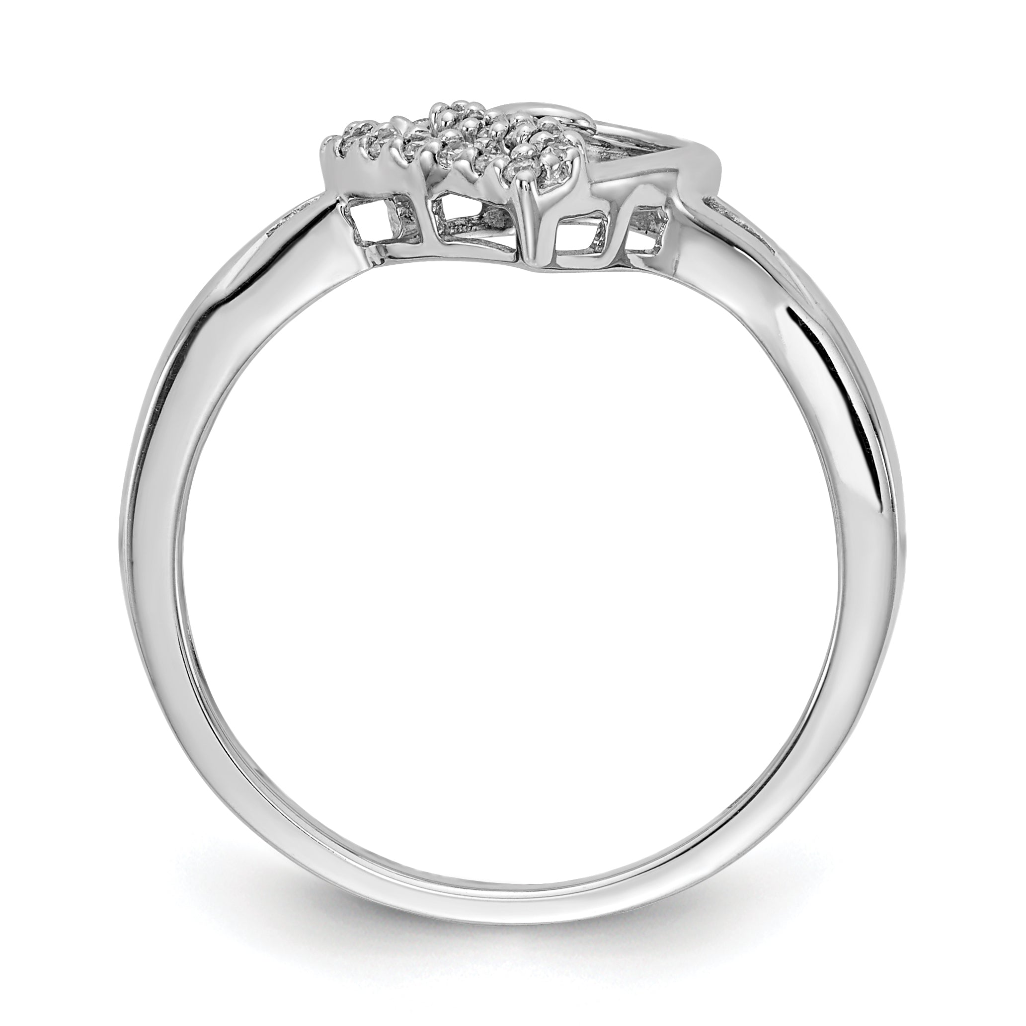 14k White Gold Diamond Heart Ring Secondary image