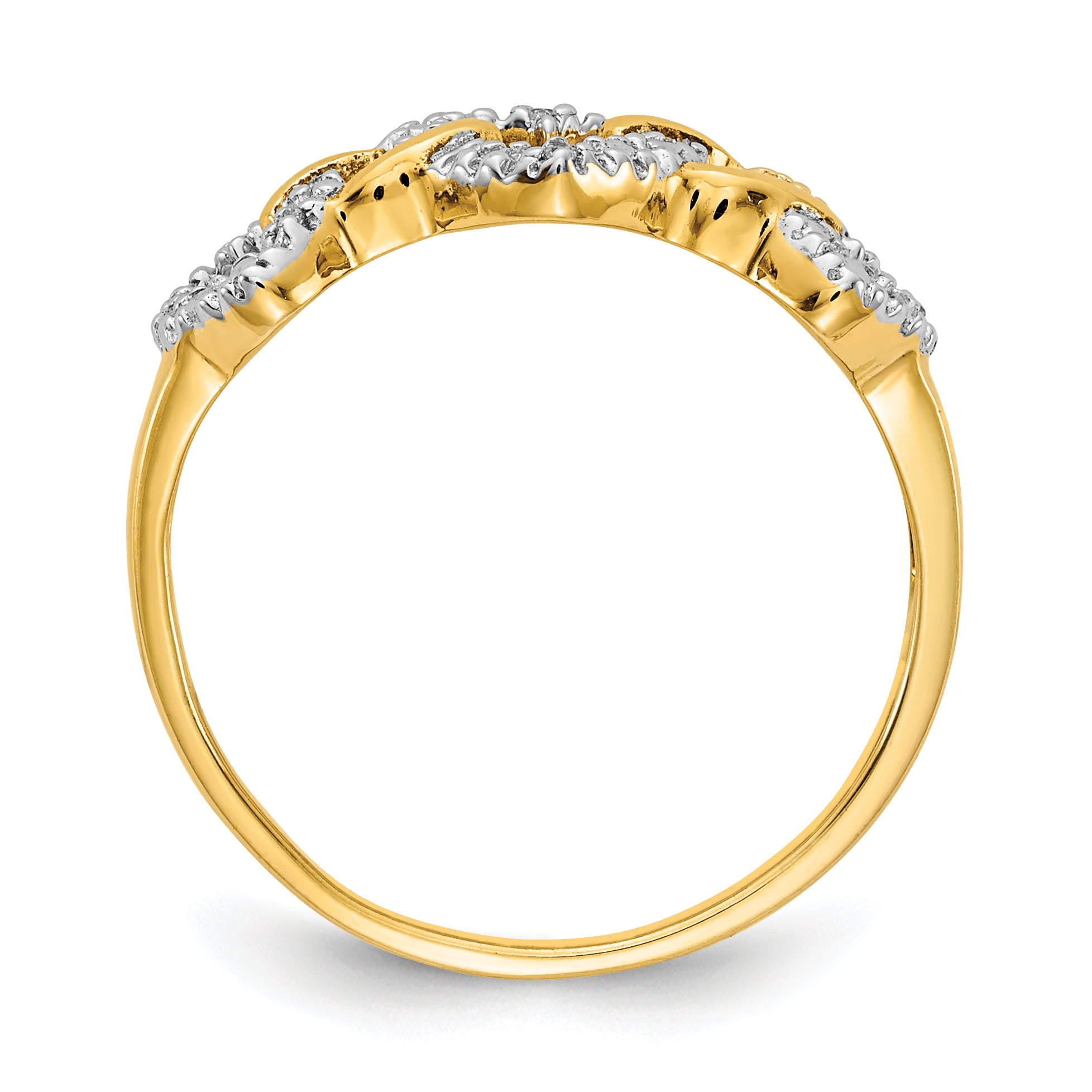 14k Diamond Triple Heart Ring Secondary image